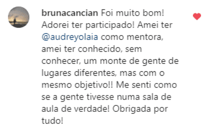 Depoimento de aluna