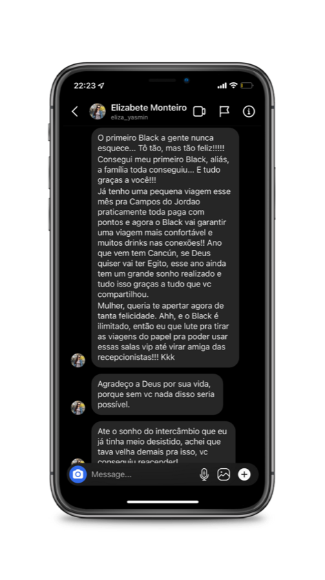 Depoimento de aluna