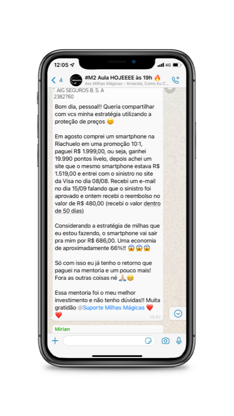 Depoimento de aluna