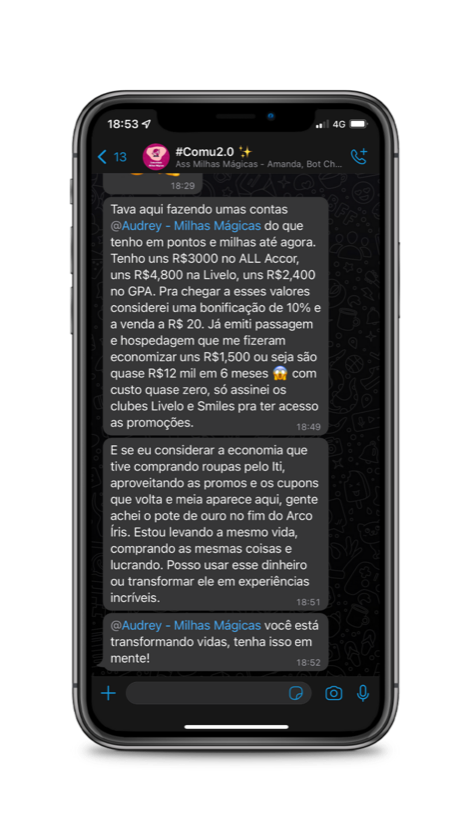 Depoimento de aluna