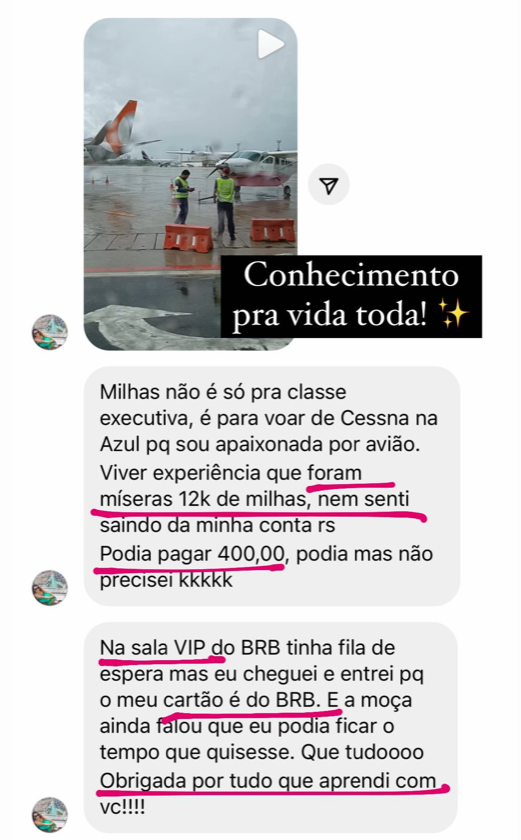 Depoimento de aluna