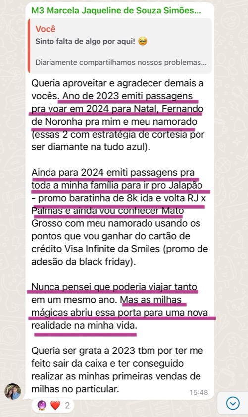 Depoimento de aluna