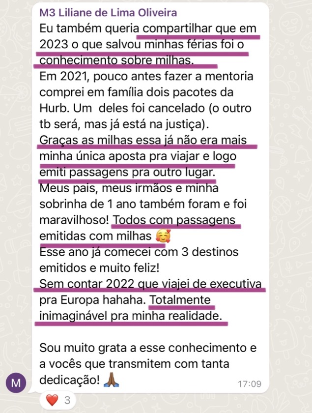 Depoimento de aluna