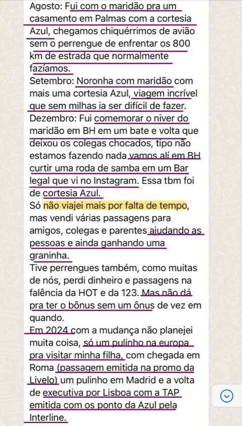 Depoimento de aluna